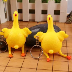 Green dinosaur - beans - chicken - funny keyring