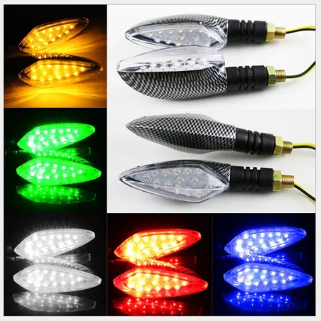 Universal 12V LED motorcykel vattentät amber ljus vändsignal indikatorer 2 st