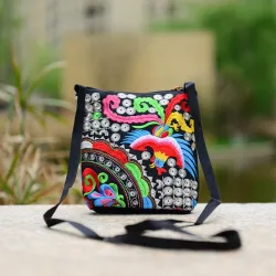 Etnisk mini axel broderade crossbody bag