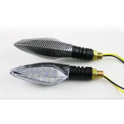 Universal 12V LED motorcykel vattentät amber ljus vändsignal indikatorer 2 st