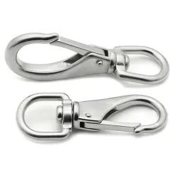 M4 multi-purpose giratória mola gancho carabiner aço inoxidável 2 pcs