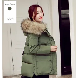 Damen wasserdichte Parka Jacke mit Pelzhaube