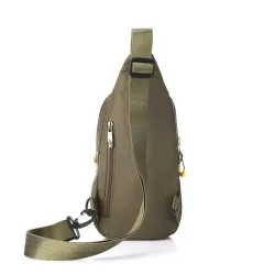 Vattentät nylon bröst axel liten väska unisex