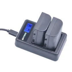 Dual LCD USB batteriladdare för DMW-BLF19 BLF19E BLF19GK BLF19PP DMC-GH3 GH3A GH3AGK