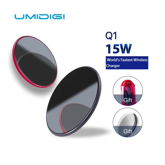Samsung Galaxy S9 S8 S7 iPhone 8 / X / 8 Plus UMIDIGI Q1 Carregador rápido sem fio 15W