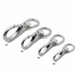 M4 multi-purpose svivel vår krok karabiner rostfritt stål 2 st