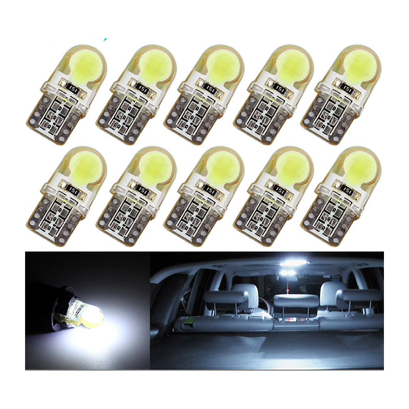 T10 W5W LED COB samochodowe światło lampa żarówka 10 pcsT10