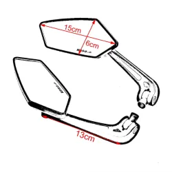 Universal moto guiador espelhos de vista traseira