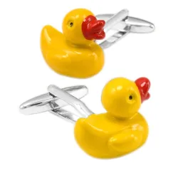 GemelosCoufflinks de pato amarillo