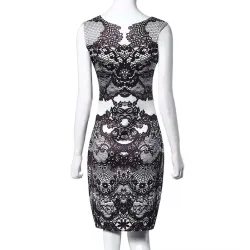 Elegantes Vintage Blumenprint Midi Kleid