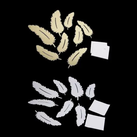 3D plumes miroir mur autocollant papier peint