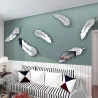 3D plumes miroir mur autocollant papier peint