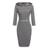 Striped hooded dress with pocketsDresses
