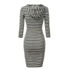 Striped hooded dress with pocketsDresses