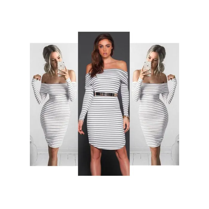 Robe de crayon rayée