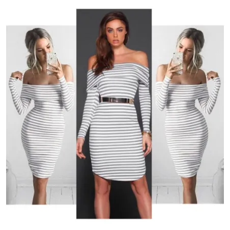Robe de crayon rayée