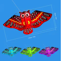 Cometacolorido búho fácil kite de mosca 110 * 50cm