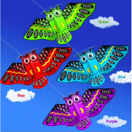 Cometacolorido búho fácil kite de mosca 110 * 50cm