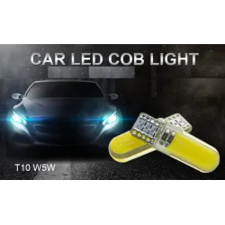 T10 W5W LED COB ljus silikon bil signal lampa 12V 194 501 lampa 10 st