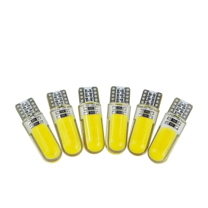 T10 W5W LED COB ljus silikon bil signal lampa 12V 194 501 lampa 10 st