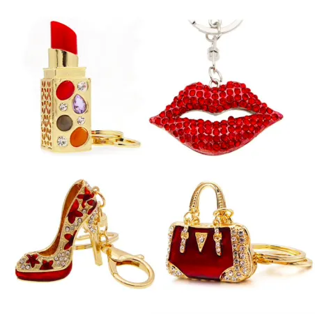 Crystal lipstick & bag keychain keychain Näytä tarkat tiedot