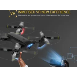 DronesDM107 WIFI FPV Dual 2MP Cámara Optical Flow Altitude Hold Foldable RC Drone Quadcopter