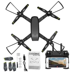 DronesDM107 WIFI FPV Dual 2MP Cámara Optical Flow Altitude Hold Foldable RC Drone Quadcopter