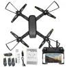 DronesDM107 WIFI FPV Dual 2MP Cámara Optical Flow Altitude Hold Foldable RC Drone Quadcopter