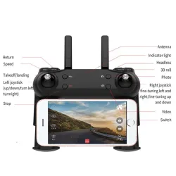 DronesDM107 WIFI FPV Dual 2MP Cámara Optical Flow Altitude Hold Foldable RC Drone Quadcopter