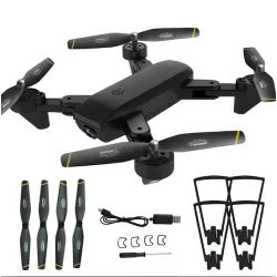 DronesDM107 WIFI FPV Dual 2MP Cámara Optical Flow Altitude Hold Foldable RC Drone Quadcopter
