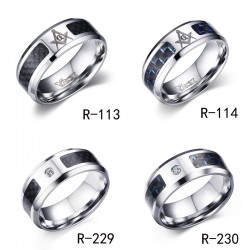 Stainless steel masonic symbol ring
