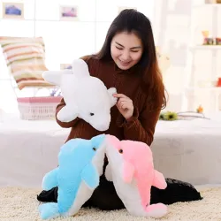Leuchtende LED Plüsch Delphin Puppe Spielzeug 45 cm