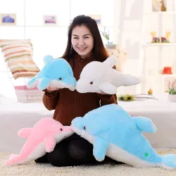 Animales de pelucheLuminoso juguete de muñeca de delfín LED de lujo 45 cm