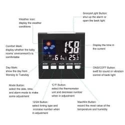 réveil numérique LCD avec rétroéclairage