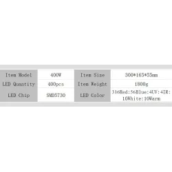 400W/1200W LED wachsen Licht UV/IR AC85265V SMD5730 volles Spektrum