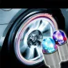 Bil cykel LED neon blå strobe däck ventil caps 2 pcs