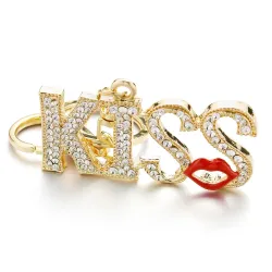 Kiss letters - crystal keychain