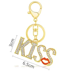 Kiss letters - crystal keychain