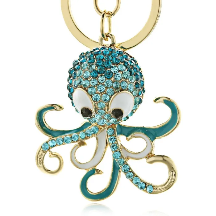 Crystal octopus keychain - keyring