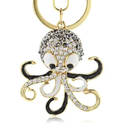 Crystal octopus keychain - keyring