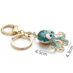 Crystal octopus keychain - keyring