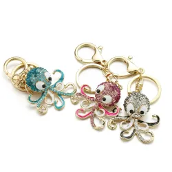 Crystal octopus keychain - keyring