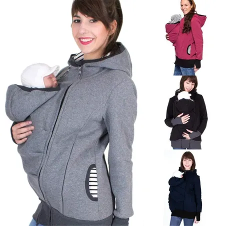 Ropa de maternidadKangaroo Chaqueta capucha chaqueta bebé capucha capucha capucha