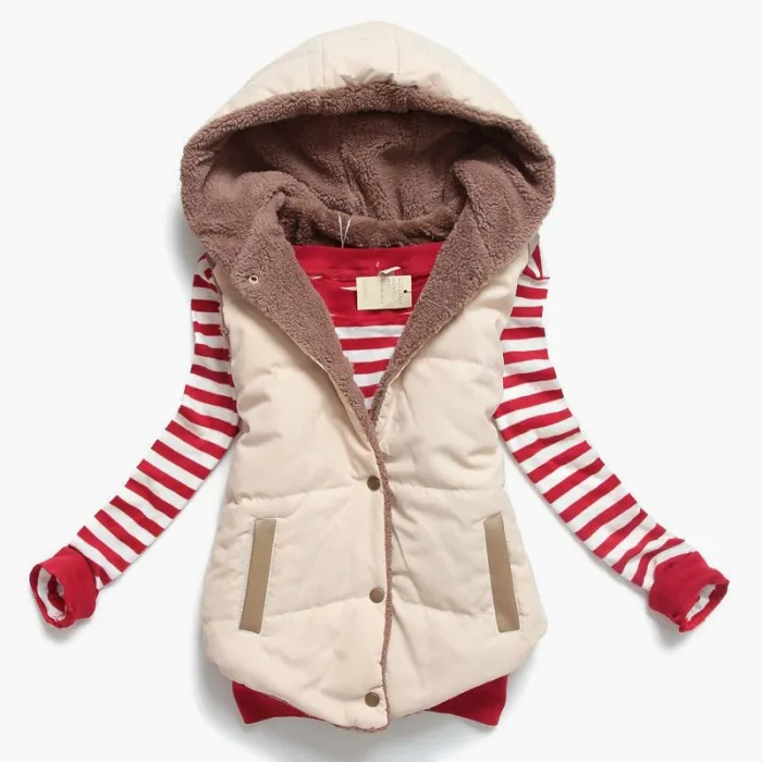 ChaquetasChaqueta tibia de diseño delgado con capucha algodón enano