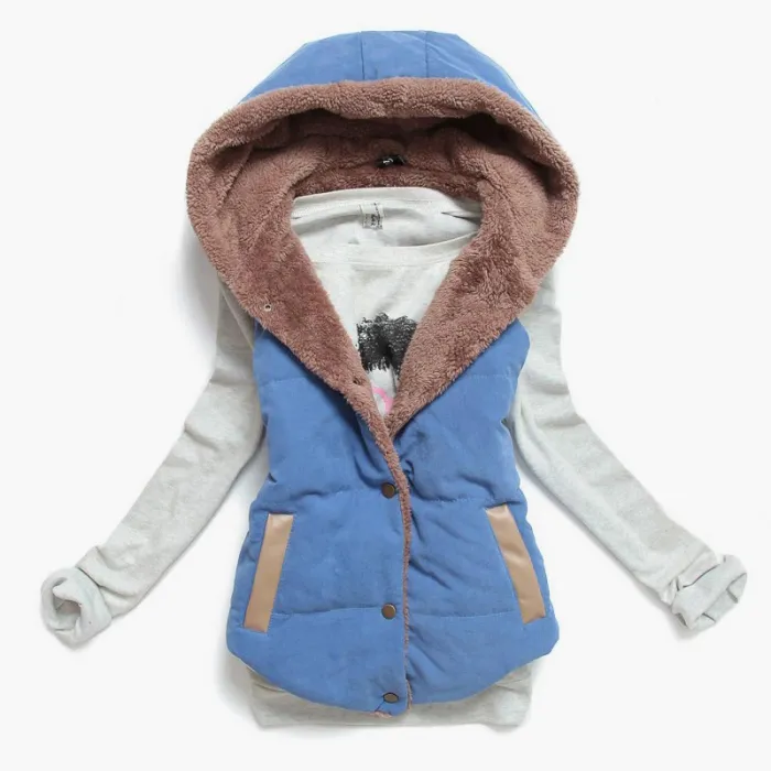 ChaquetasChaqueta tibia de diseño delgado con capucha algodón enano