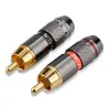 EnchufesAdaptador de enchufe macho RCA de oro con cable de audio 2 piezas
