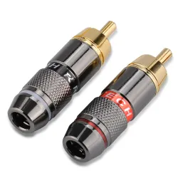 Gold plated RCA manliga plug adapter video & audio tråd anslutning 2 phs