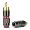 Gold plated RCA manliga plug adapter video & audio tråd anslutning 2 phs
