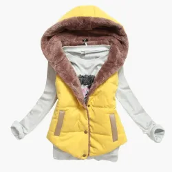 ChaquetasChaqueta tibia de diseño delgado con capucha algodón enano