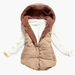 Slim-Design warme Jacke Kapuze Weste Bodywarmer Baumwolle